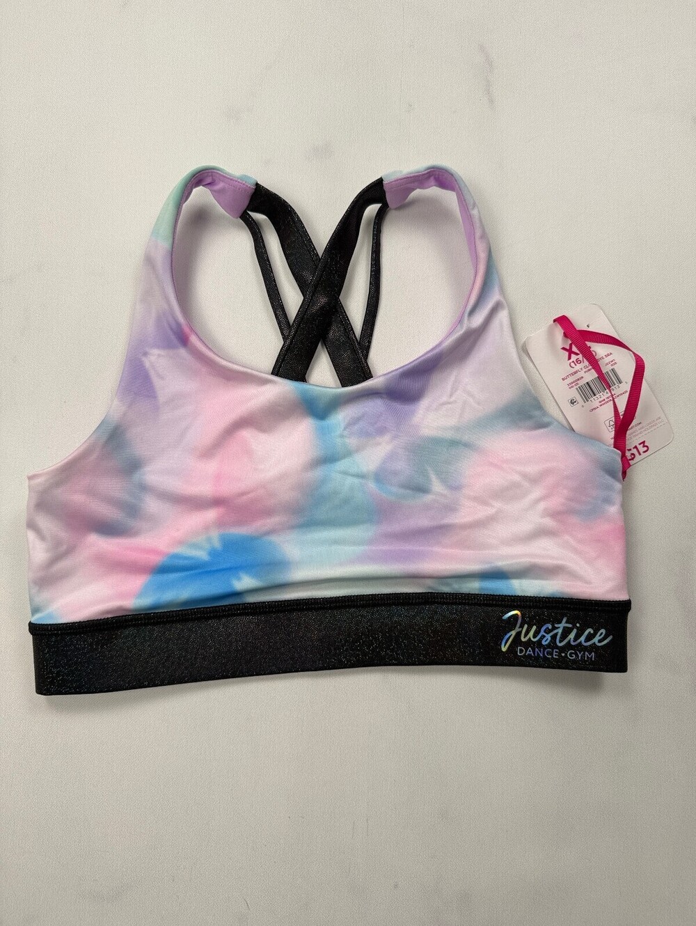Justice Dance Gym Bralette Pastel Purple 2010s Statement Style - Girls XL
